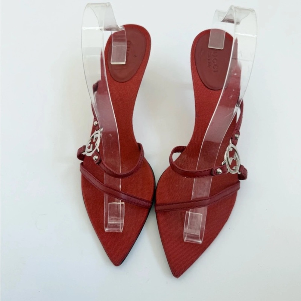 Gucci Red Heels with Glossy Finish